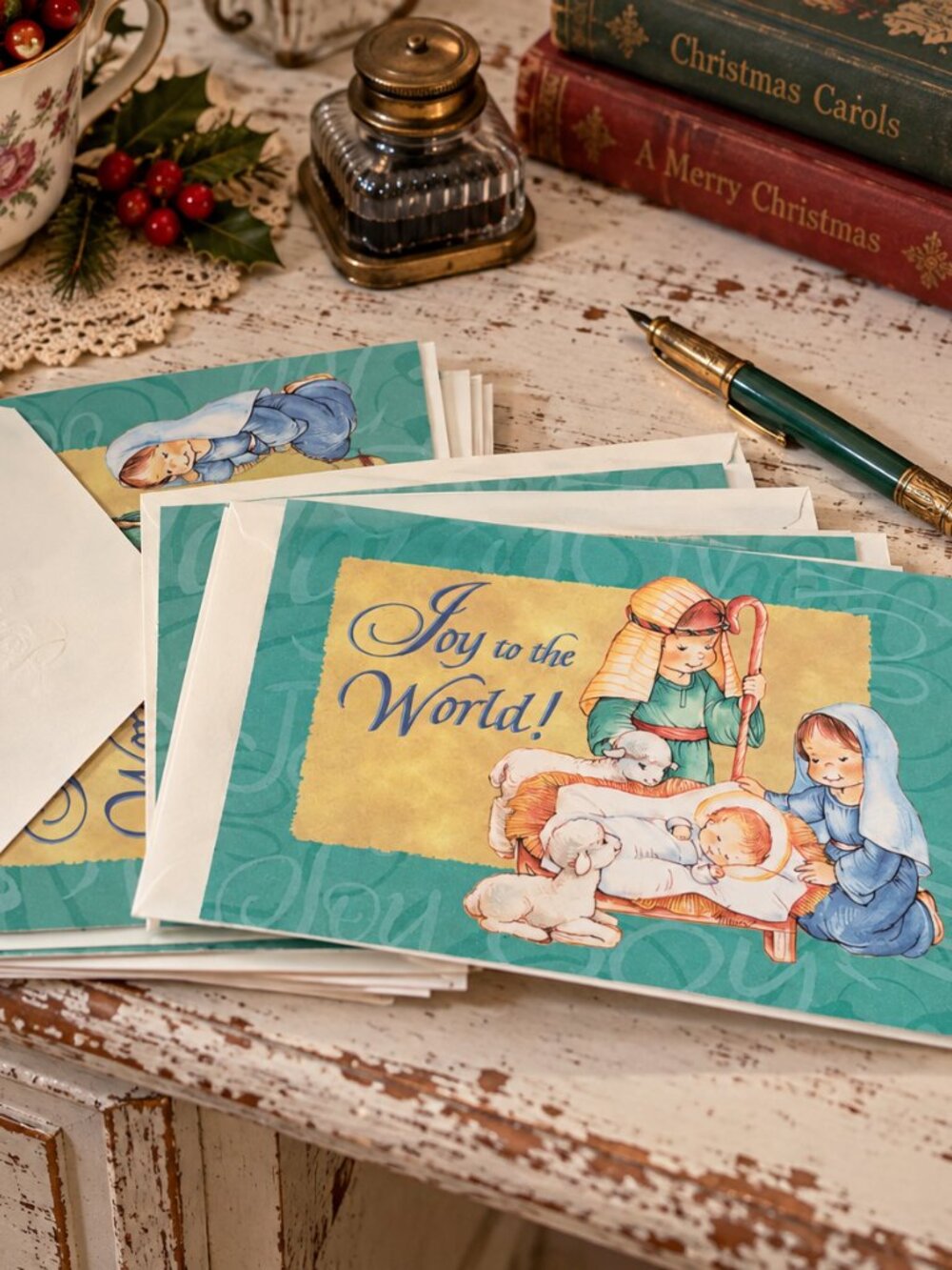 Vintage American Greetings Joy to the World Christmas Cards Nativity Set 18